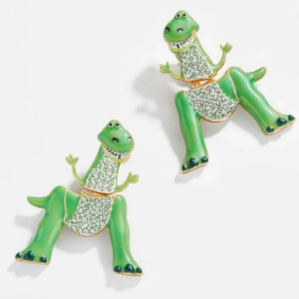TOY STORY Disney Pixar BaubleBar Rex Dinosaur Earrings NIB - Picture 3 of 3